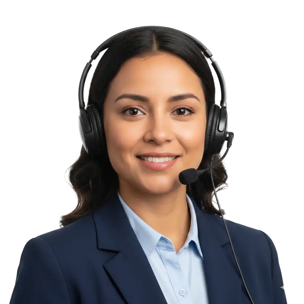 Receptionist with headset